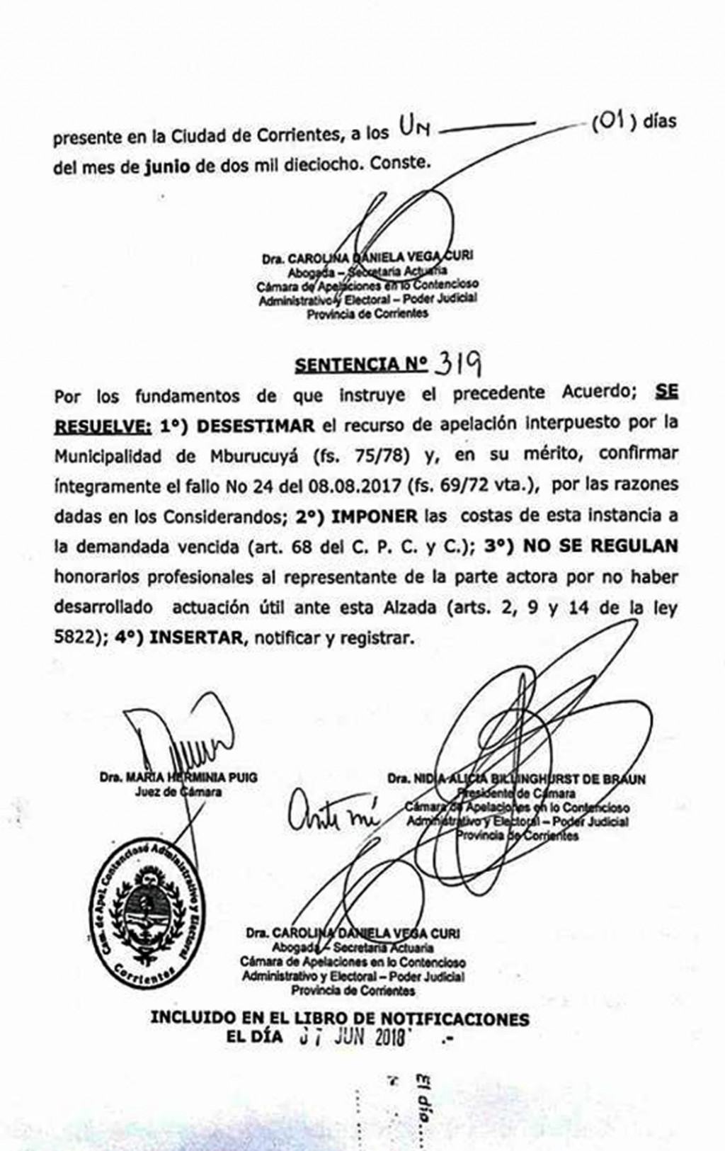 Revés judicial para Guastavino