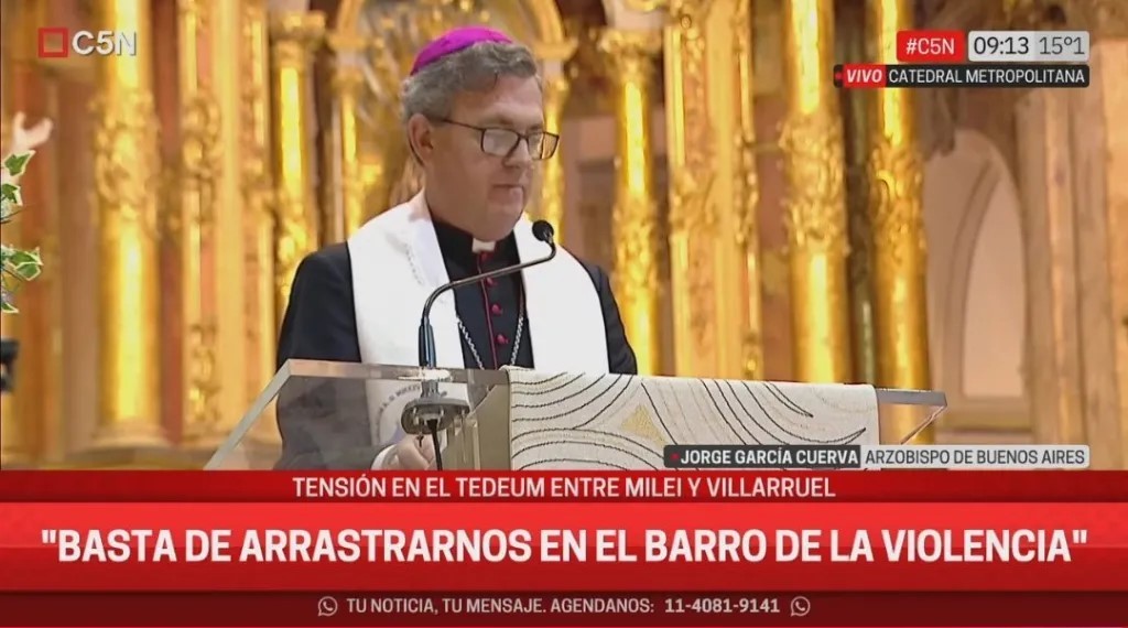 Durísimo discurso de García Cuerva en el Tedeum del 25 de mayo: 