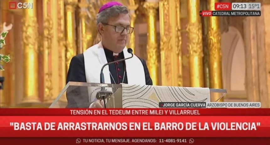 Durísimo discurso de García Cuerva en el Tedeum del 25 de mayo: 