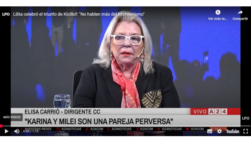 Lilita celebró el triunfo de Kicillof: 