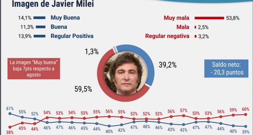 Milei ante una dramática caída de su imagen 