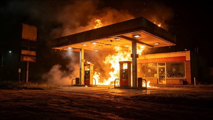 Explot&oacute; un cami&oacute;n cisterna en una estaci&oacute;n de servicio cerca de Santo Tom&eacute;: hay dos heridos y la Ruta 14 permanece cortada