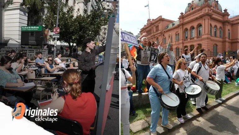 Trabajadores de universidades y de la salud confluyen en protesta contra el ajuste