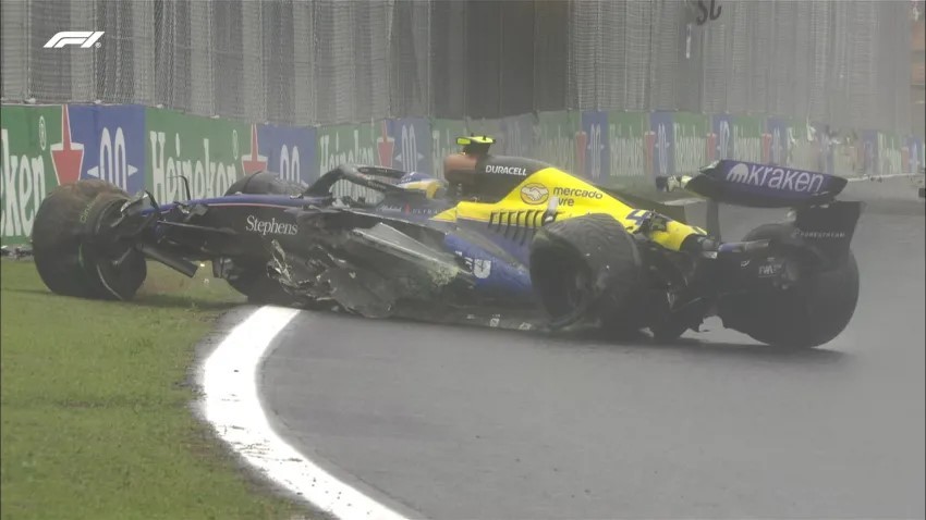 Franco Colapinto se accidentó en la vuelta 32 y quedó afuera del Gran Premio de Brasil