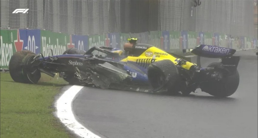 Franco Colapinto se accidentó en la vuelta 32 y quedó afuera del Gran Premio de Brasil