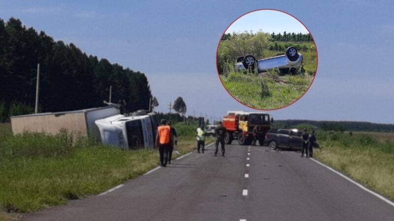 Triple choque fatal en la Ruta 12: una mujer murió y dos personas resultaron gravemente heridas